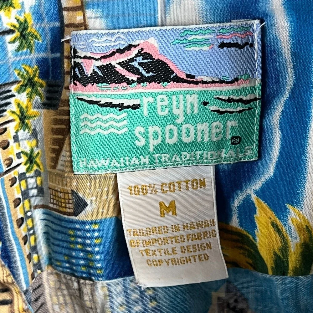 Reyn Spooner Shirt Mens M‎ Ford F-150 Pickup Truck Hawaiian Beach AOP Dad Casual